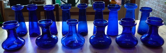 cobalt blue hyacinth vases