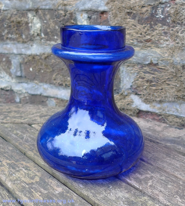 cobalt blue squat hyacinth vase