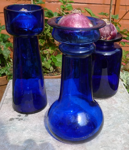 tall cobalt blue hyacinth vase